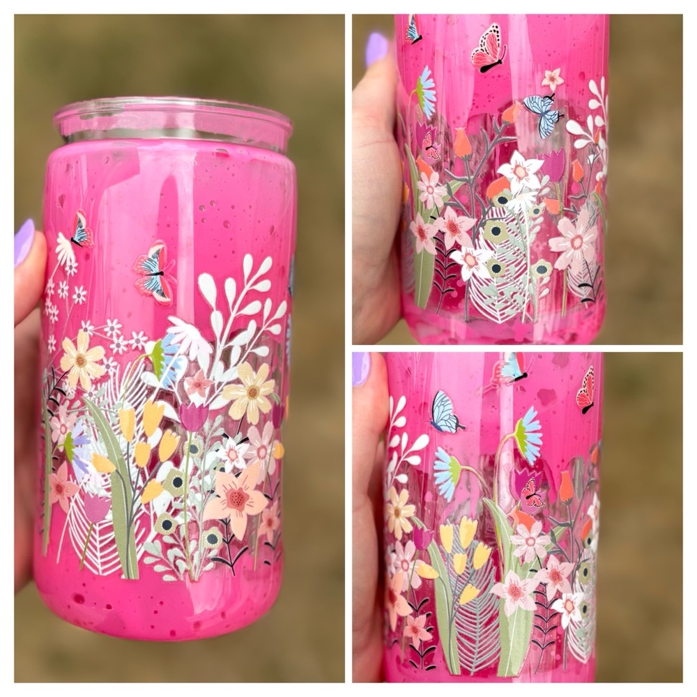 Floral Lava Drip Tumbler